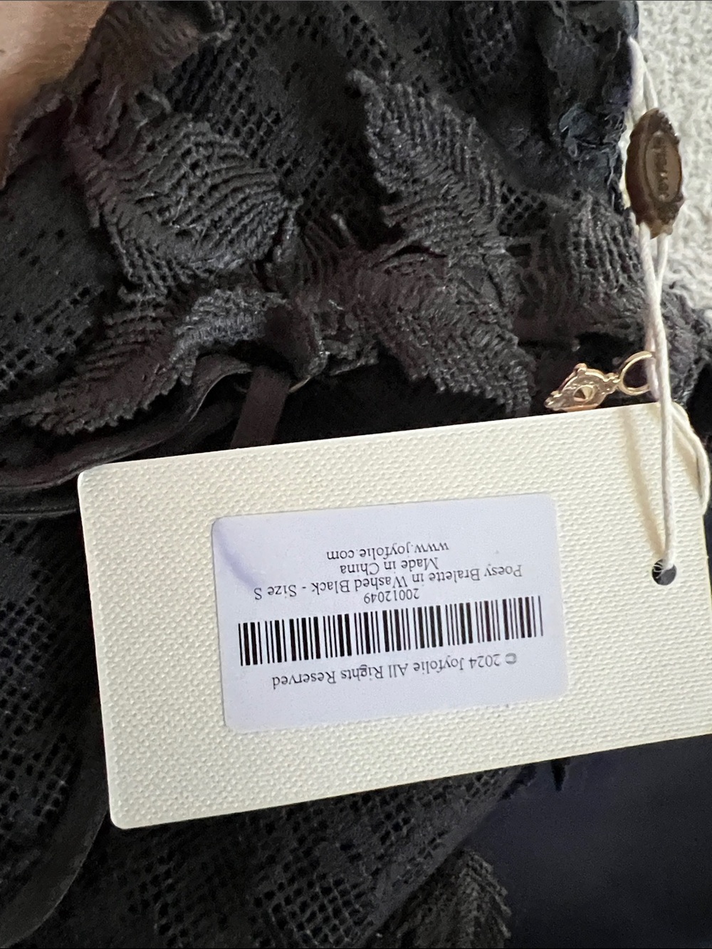 Joyfolie Black Lace Halter Bralette - Picture 3 of 3